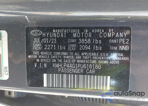 2023 Hyundai Elantra Limited z USA, uszkodzony, nr VIN KMHLP4AG1PU618180